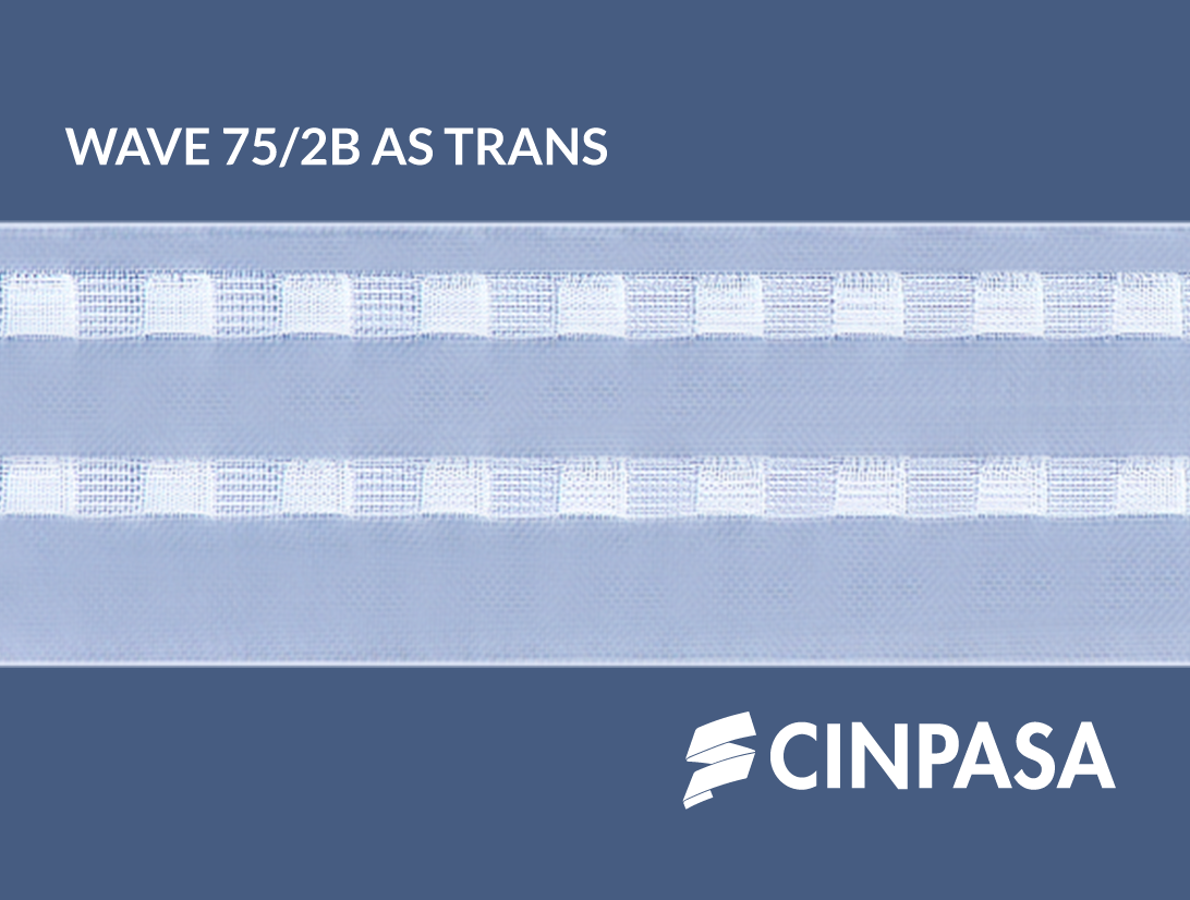  Cinta Onda Perfecta con 2 Bolsas tipo B Asimétrica Transparente 